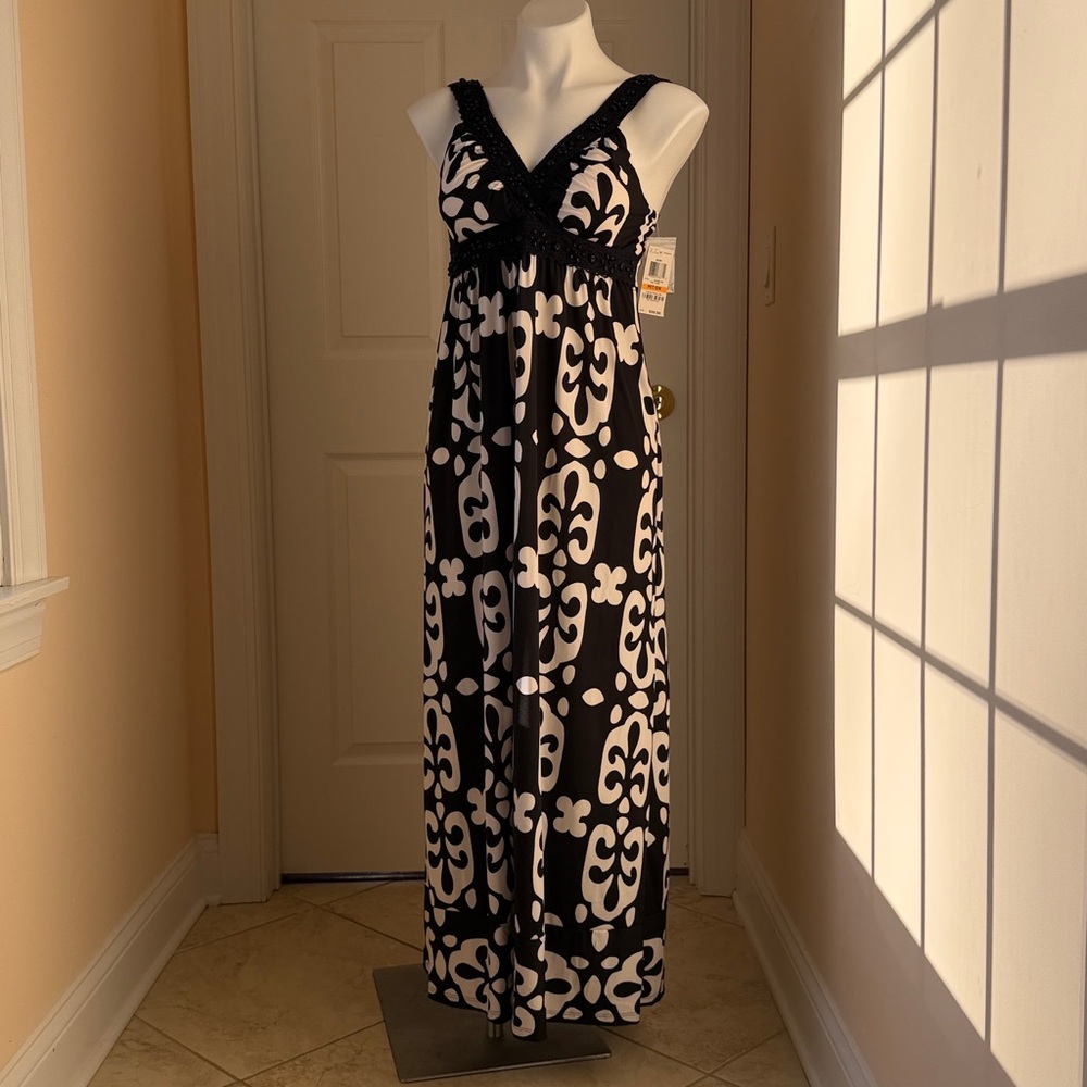 INC International Concepts Black and White Patterned Dress